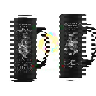 Ugly Christmas Sweater Bully American Bulldog Dog Coffee Mug | Seseable UK