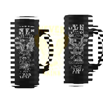 Never Underestimate The Power Of Akina Personalized Last Name Coffee Mug - Thegiftio UK