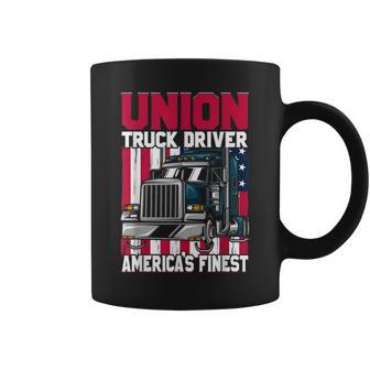Union Truck Driver America's Finest Union Worker Outfit Coffee Mug - Monsterry