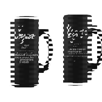 Vegan Definition Noun Mass Murderer Of Innocent Fruits Coffee Mug - Monsterry