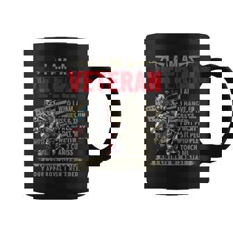 I Am A Veteran Proud Military American Flag Veterans Day Coffee Mug | Seseable UK