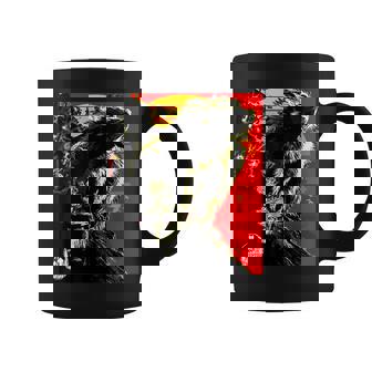 Vibrante Diablo Mono Retro Bigfoot Atardecer Monstruo Cryptid Taza de café - Regaloses