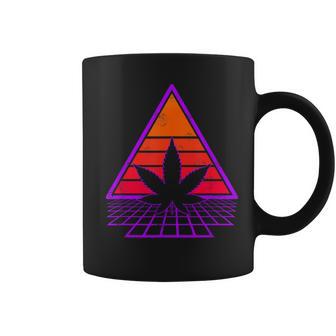 Vintage 80's Marijuana Retro Weed Cannabis Leaf Graphic Print Coffee Mug - Monsterry