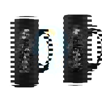 Vintage Haunted House Midnight Spooky Ghost Scary Halloween Coffee Mug - Monsterry
