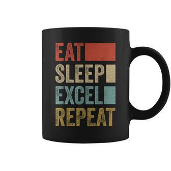 Vintage Retro Eat Sleep Excel Repeat Excel Tassen - Geschenkecke