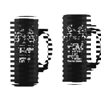 Vintage Team Bell Family Name Checkered Flag Racing Coffee Mug - Monsterry
