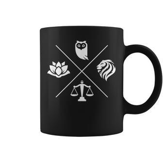 Virtudes Estoicas Sabiduría Temperancia Justicia Coraje Estoicismo Taza de café - Regaloses