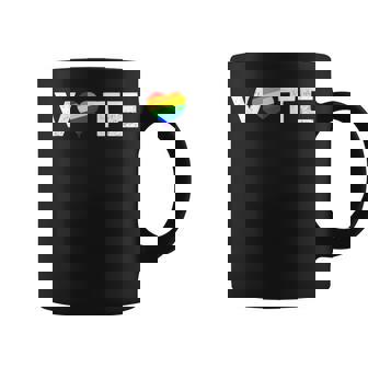 Vote For Lgbtq 2020 Voter Rights Rainbow Heart Turnout Coffee Mug - Monsterry