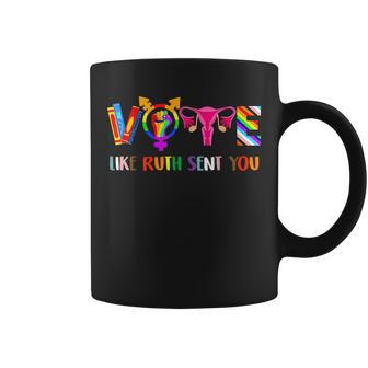 Vote Like Ruth Sent You Uterus Feminist Lgbt Retro Coffee Mug - Monsterry