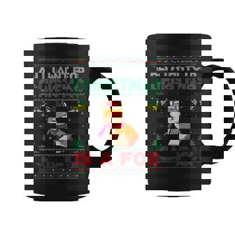 All I Want For Christmas Is A Fox Ugly Sweater Coffee Mug - Thegiftio UK