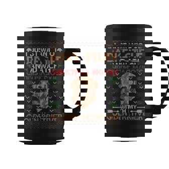 Watch Christmas Movie With My Golden Retriever Ugly Sweater Coffee Mug - Thegiftio
