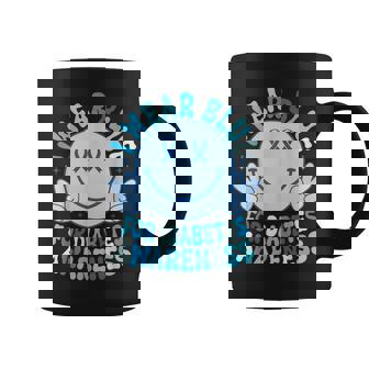 I Wear Blue For Diabetes Awareness Month Smile Face Diabetic Coffee Mug - Thegiftio UK