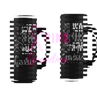 I Wear Pink For My Grandma Ribbon Breast Cancer Support Coffee Mug - Monsterry