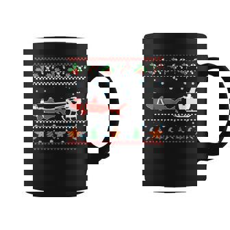 White Great Shark Ugly Christmas Sweater Santa Claus Sleigh Coffee Mug | Seseable UK