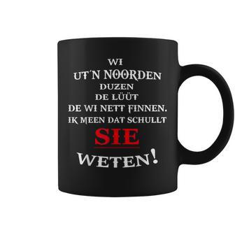 Wi Ut`N Noorden Flat German Nordic German Slogan Tassen - Geschenkecke