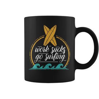 Work Sucks Go Surfing -Intage Surfboard For Women Tassen - Geschenkecke