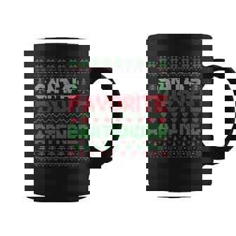 Xmas Santa's Favorite Bartender Ugly Christmas Sweater Coffee Mug - Thegiftio UK