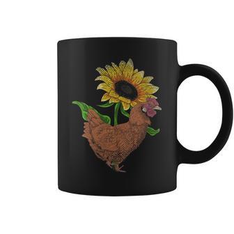Yellow Flower Farm Animal Sunshine Sunflower Chicken Coffee Mug - Monsterry