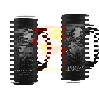 Yellowstone National Park Sun Bison Graphic Coffee Mug - Thegiftio UK