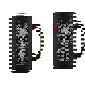 Zombie Cat Halloween Cartoon For Cat Lovers Coffee Mug - Monsterry
