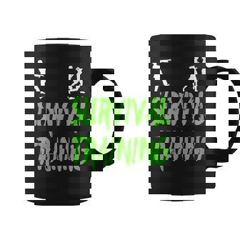 Zombie Survival Training Apocalypse Running Couple T-Shirt Graphic Print Coffee Mug - Monsterry