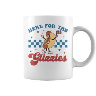 4Th Of July Here For The Glizzies Hot Dog Humor Coffee Mug - Monsterry