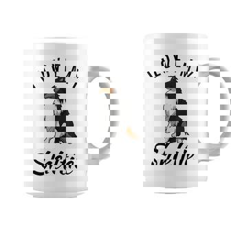 Adorable I Love My Sheltie Tri-Color Sheltie Mom Coffee Mug - Monsterry