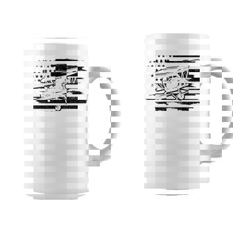 Airplane Pilot Vintage Patriotic Flag Biplane Plane Aviation Coffee Mug | Seseable UK