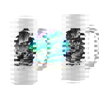 Alaska Northern Lights Aurora Viewing Moose Vacation Alaska Coffee Mug - Monsterry