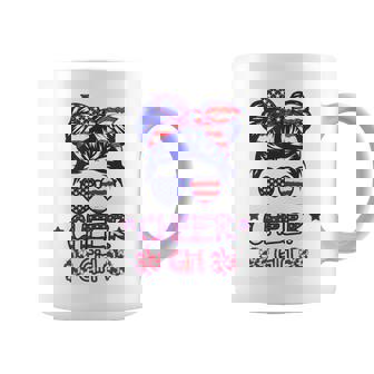 American Flag Cheer Girl 4Th July Usa Patriotic Cheerleader Coffee Mug - Seseable