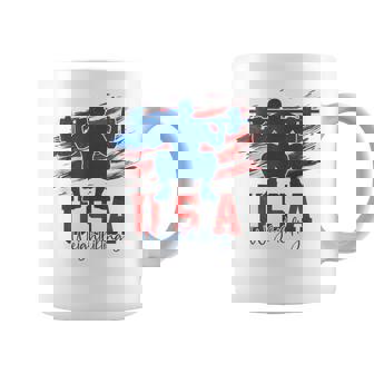 American Flag Weightlifting 4Th Of July Usa Support Team Coffee Mug - Thegiftio UK