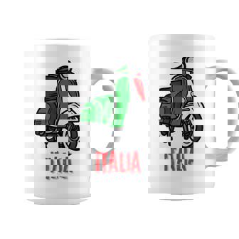 Bandera Italiana Patriótica Color Motocicleta Italia Taza de café - Regaloses