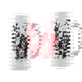 Bloody Halloween Blood Splatter Zombie Hand Graphic Coffee Mug - Monsterry