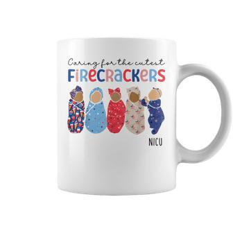 Caring For The Cutest Firecrackers 4Th Of July Nicu Nurse Coffee Mug - Monsterry CA
