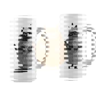 Cat Angry Cute Cat Fluffy Grumpy Graphic Print Coffee Mug - Monsterry