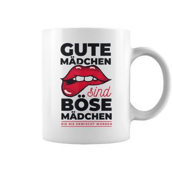 Cheeky Lips Gute Mädchen Böse Mädchen Spruch Gray Tassen - Geschenkecke