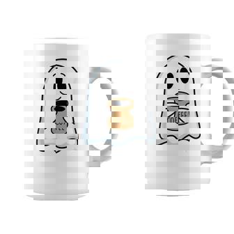 Coffee Lovers Cute Ghost Drinking Coffee Halloween Coffee Mug - Thegiftio UK