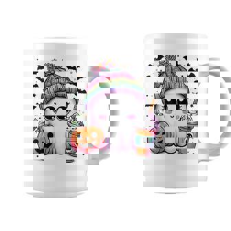 Cute Ghost Drinking Coffee Latte Ghost Boo Halloween Women Coffee Mug - Thegiftio UK