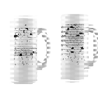 Cute Kitty Playing Music Note Clef Musician Music Cat Lover Coffee Mug | Seseable UK