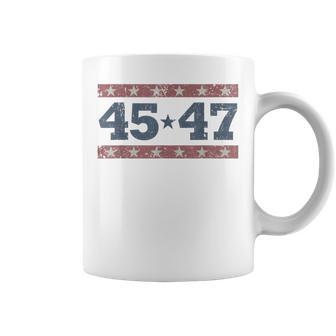 Détresseintage Donald Trump 2024 45 & 47 Président Tasse - Cadeauxyz