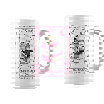 Esqueleto Divertido Para Amantes De Los Libros De Cartas Del Tarot De The Reader Cuello Taza de café - Regaloses