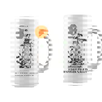 Everyday Is Trash Day Retro 90S Sunset Raccoon Trash Panda Coffee Mug - Thegiftio