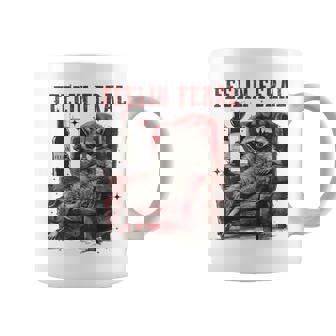 Feelin Feral Vintage Retro Raccoon With Wine Lovers Coffee Mug - Thegiftio UK