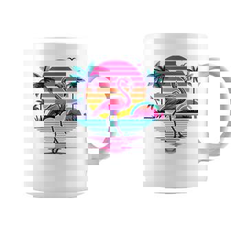 Flamingo Beach Summer Palm Trees Tropical Summer Coffee Mug - Monsterry