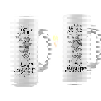 Fluffy Cat It's Fine I'm Fine Everything Is Fine Cat Graphic Print Coffee Mug - Monsterry