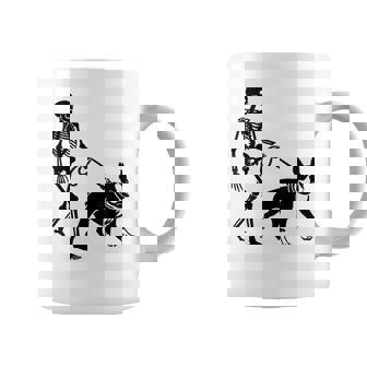 Halloween Skeleton Walking Boston Terrier Dog Lover Coffee Mug - Monsterry
