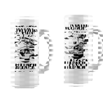 Just Waiting For Halloween Skeleton Spooky Vibe Summer Coffee Mug - Monsterry
