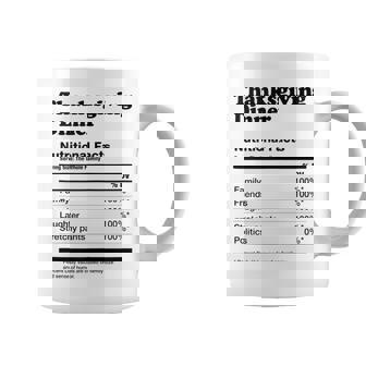 Thanksgiving Dinner Nutrition Ingredients Label Coffee Mug - Monsterry