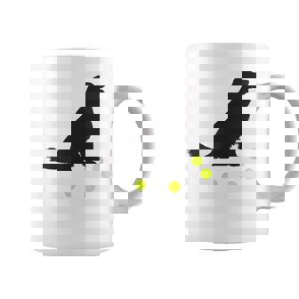 Golden Retriever Dog Plays Fetch Yellow Tennis Ball Graphic Print Coffee Mug - Monsterry