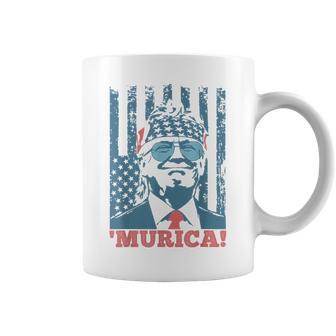Happy 4Th Of July Trump American Flag Trump 'Murica Coffee Mug - Monsterry